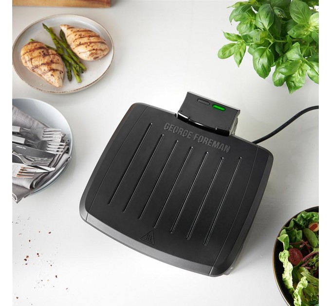 Гриль George Foreman прижимний Immersa Medium, 1300Вт, темп. режимів-1, з`ємні пластини, метал, пластик, чорний