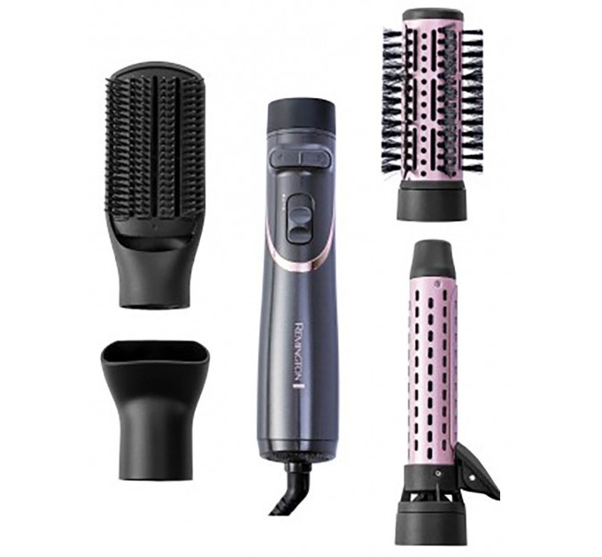 Фен-щетка Remington Curl & Straight Confidence, 800Вт, режимов-2, иониз-я, вращ., хол. обдув, кейс, керамика, серый