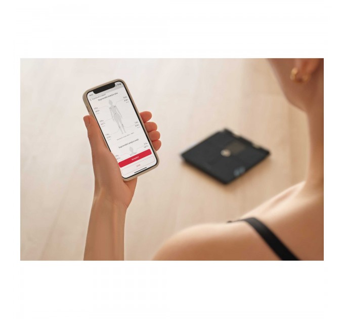 Ваги Sencor підлогові діагностичні, 180кг, підсвіч., дисплея, підкл. до смартфону, 4хAAA, скло, темно-синій