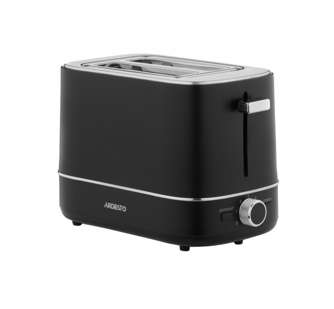 Тостер ARDESTO Timeless Elegance, 800Вт, пластик, 2 слота, чорний