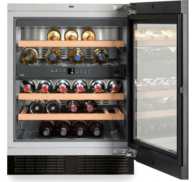 Холодильник Liebherr встраиваемый для вина, 82x60х57.5, полок - 5, зон - 2, бут-34, ST, черный