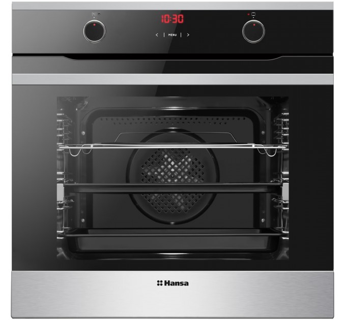 Комплект Hansa (духовка электрическая + поверхность газовая), черный+нерж