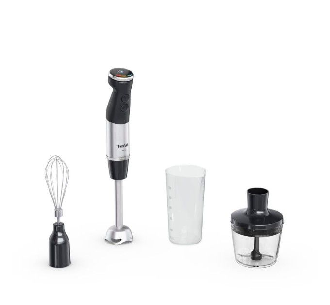 Блендер Tefal погружной Quickchef+ 1000Вт, 3в1, чаша-800мл, чопер-500мл, турборежим, серебристо-черный