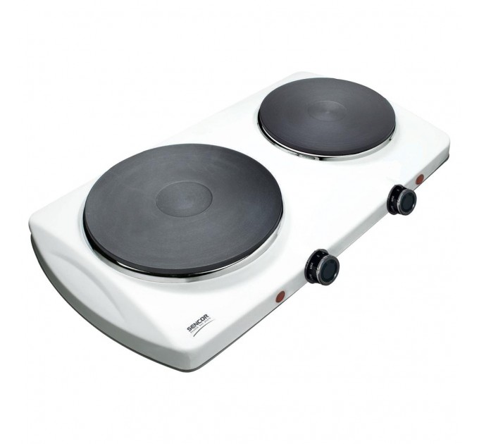 Плитка настольная Sencor электрическая, комф. - 2 на 1.5кВт и 1кВт, 15 и 18 см, управл. - мех., белый