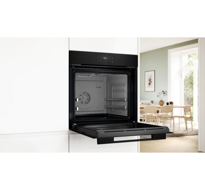 Духовой шкаф Bosch электрический, 76л, A, дисплей, конвекция, телескопические направляющие, soft closing, черный