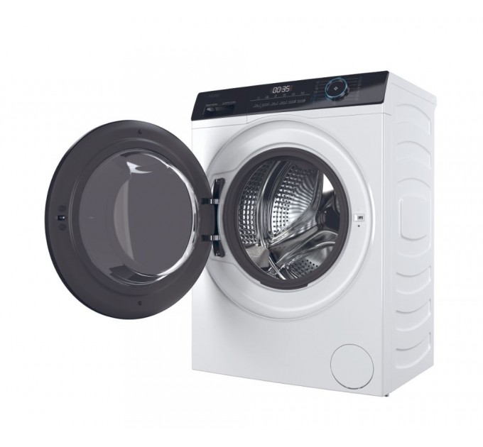 Стиральная машина Haier фронтальная, 7кг, 1200, A+++, 44см, дисплей, пар, инвертор, люк черный, прямой привод, белый