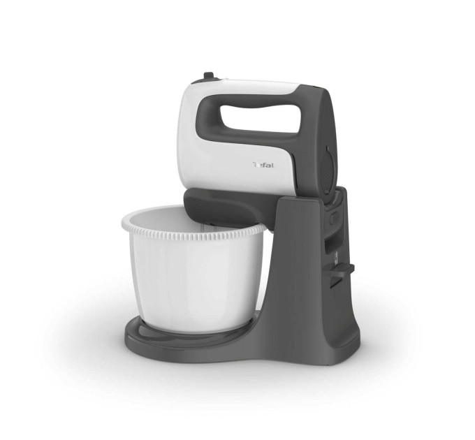 Миксер Tefal стационарный  Prep'Mix+ Standbowl 500Вт, насадки-4, чаша-пластик, 2.5л, турбо, бело-серый
