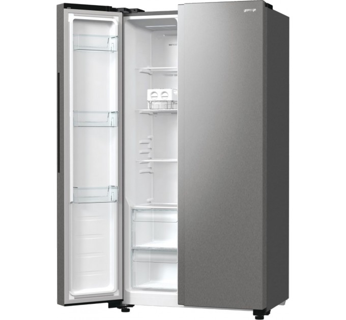 Холодильник SBS Gorenje, 179х67х92см, 2 дв., 356(191)л, А++, NF+, Инв. , Зона св-ти, Внешн.диспл, матовый серый