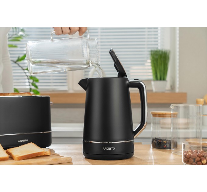 Тостер ARDESTO Timeless Elegance, 800Вт, пластик, 2 слота, чорний