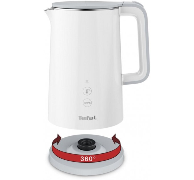 Електрочайник Tefal Sense kettle 1.7л, Strix, з подвійними стінками, 5 темп.реж, чорний
