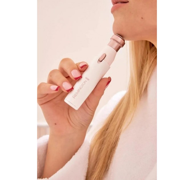 Триммер Remington для носа и ушей и бороды, сеть+акум., насадок-2, сталь, розовый