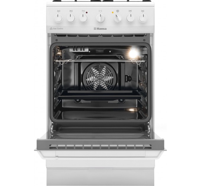 Плита Hansa комбінована, 50х60см, 62л, емаль, газ контр., білий