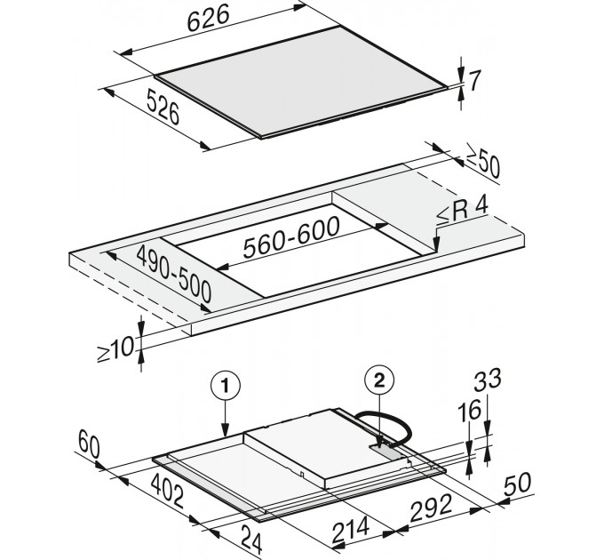 Варильна поверхня Miele KM 7361 FR індукційна, 60см, чорний