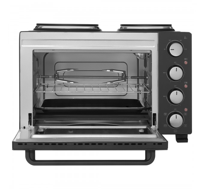Піч електрична Sencor, 35л, 1500Вт, механіч., гриль, конвенція, 2 конф.зверху, підсвітка всередині, чорна
