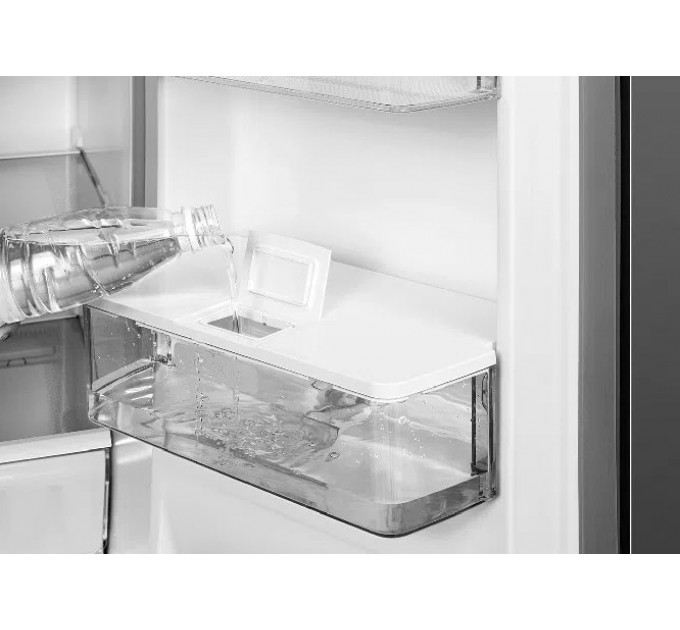 Холодильник TCL SBS, 185х84х68, холод.отд.-297л, мороз.отд.-169л, 4 дв., E, NF, инв., диспл внешн., диспенсер, нерж