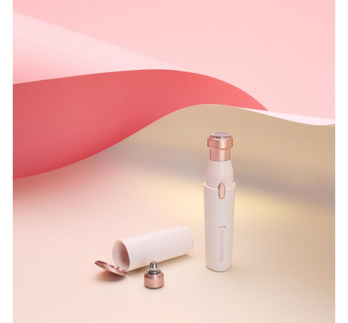 Триммер Remington для носа и ушей и бороды, сеть+акум., насадок-2, сталь, розовый