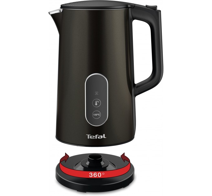 Електрочайник Tefal Digital 1.7л, з подвійними стінками, 5 темп.реж, чорний