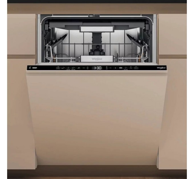 Посудомоечная машина Whirlpool встраиваемая, 15компл., A+++, 60см, дисплей, 3я корзина, белый