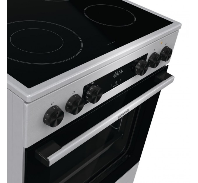 Плита Gorenje электрическая стеклокерамическая, 71л, 60x60см, дисплей, программатор, нерж