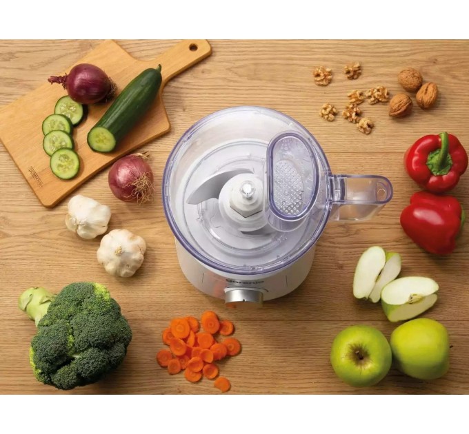 Кухонна машина Gorenje 800Вт, чаша-пластик, корпус-метал/пластик, насадок-5, білий