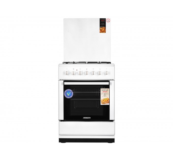 Плита ARDESTO комби, 64л, 60x60см, подсветка, форсунки LPG (подключение газового баллона), съемные направляющие, белый