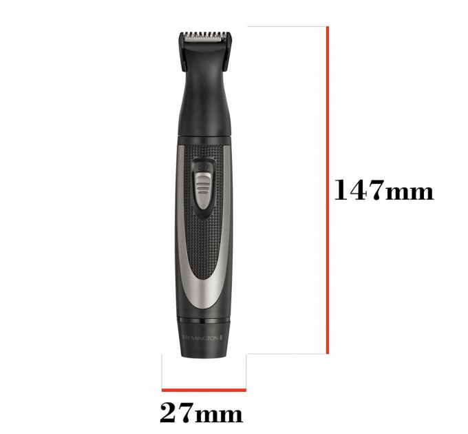 Набор триммеров Remington WORKS для бороды, усов, носа, ушей, сеть+1хАА, чехол, расческа, сталь, черный