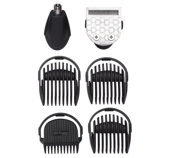 Набор для стрижки Babyliss для бороды, усов, головы и носа, акум., вибрационный мотор, насадок-6, сталь, черный
