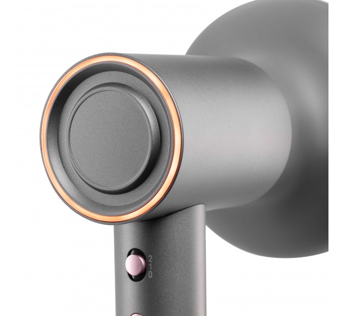 Фен ARDESTO Pink Touch, 1600Вт, 2 швидкості, 3темп.режими, іонізація, дифузор, магнітні насадки, сірий+рожевий