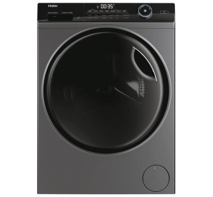 Стирально-сушильная машина Haier фронтальная, 8(5)кг, 1400, A, 46см, дисплей, пар, инвертор, люк черный, прямой привод, серебристый