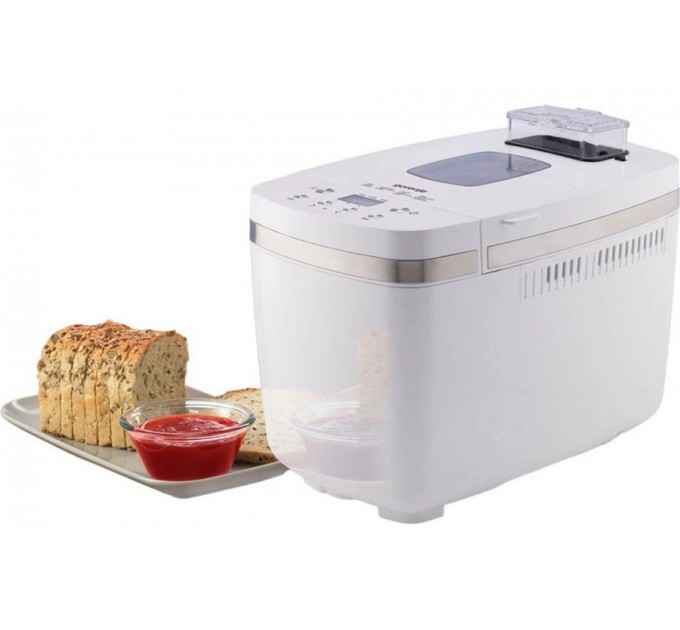 Хлебопечка Gorenje 750Вт, программ-14, макс.вес -1.350кг, форма прямоугольник, пластик, белый