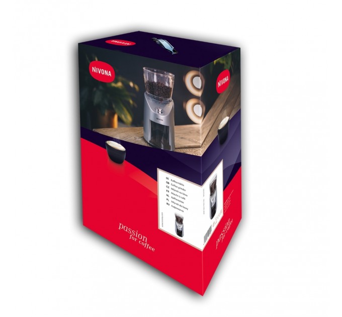 Кофемолка Nivona жернова 100Вт, объем зерен-200г, регул.степень помола, пластик, серебристый