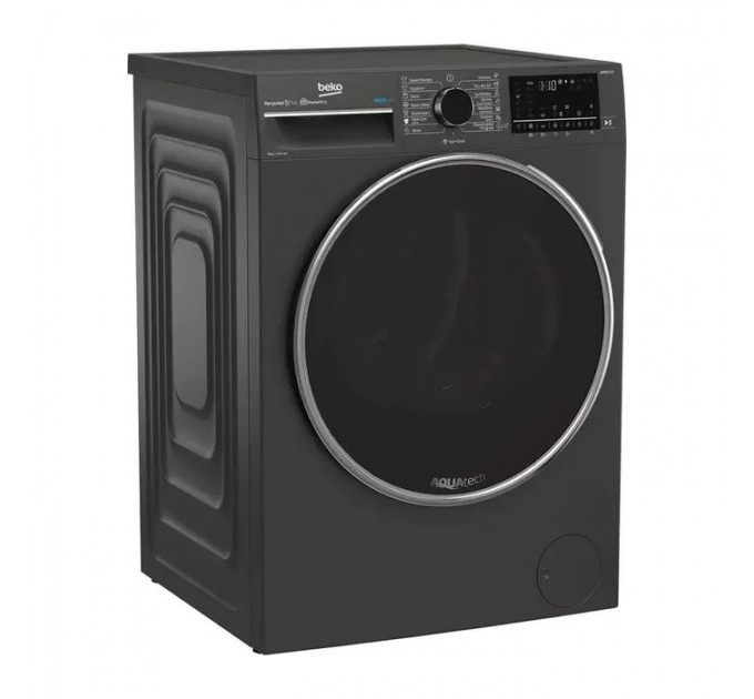 Стиральная машина Beko фронтальная, 8кг, 1400, A, 55см, дисплей, пар, инвертор, графит
