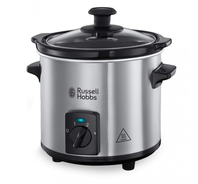 Медленноварка Russell Hobbs CompactHome, 145Вт, чаша-2л, механическое управл., съемная крышка, нерж. сталь, серый