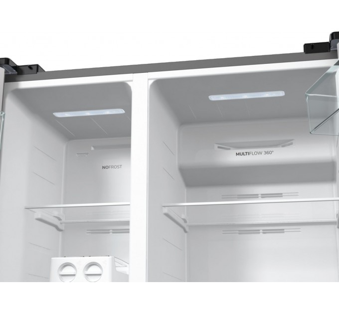 Холодильник SBS Gorenje, 179х67х92см, 2 дв., 356(191)л, А++, NF+, Инв. , Зона св-ти, Внешн.диспл, матовый серый