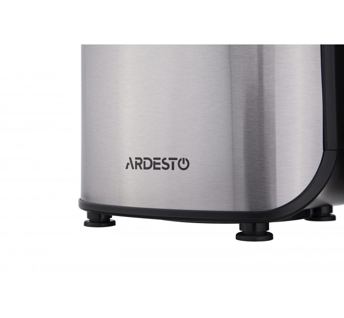 Соковыжималка ARDESTO шнековая 200Вт, чаша-0.6л, жмых-0.6л, пластик/металл, серебристо-черный