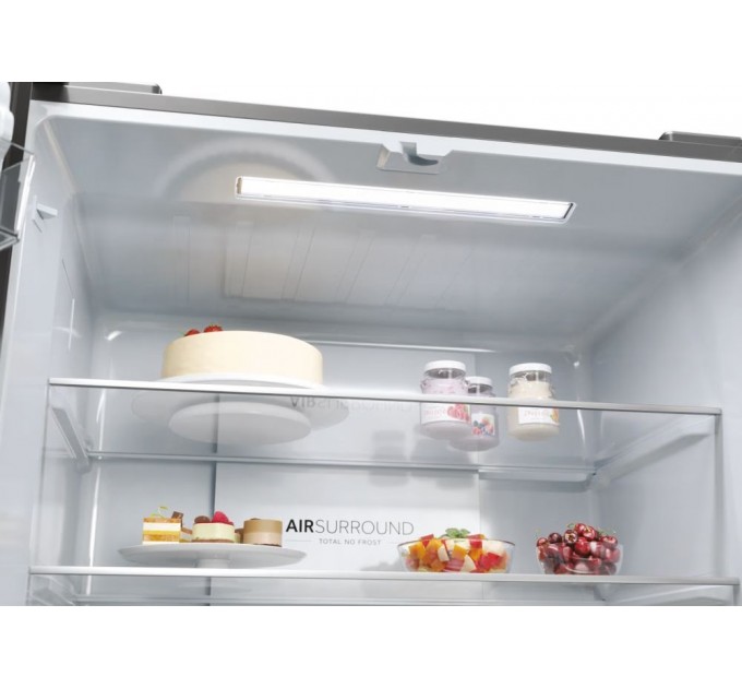 Холодильник Haier багатодверний, 181.5x83.3х65, холод.відд.-311л, мороз.відд.-156л, 4дв., А+, NF, інв., дисплей, чорний