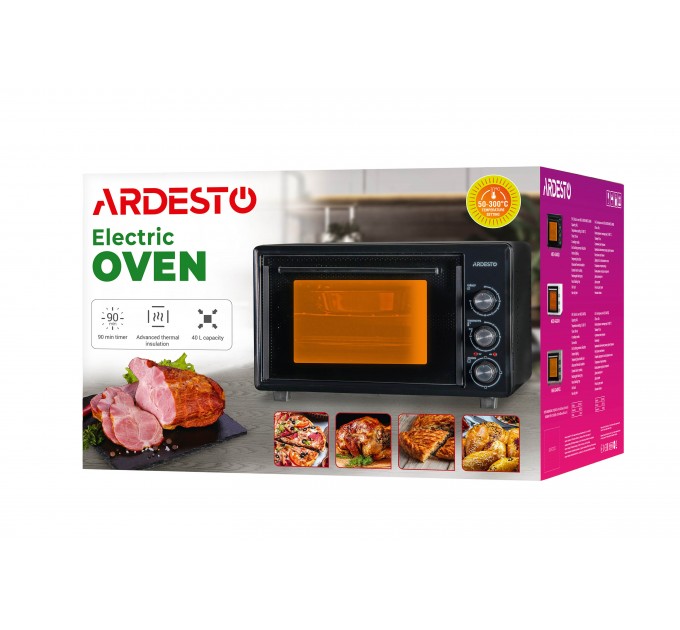Піч електрична ARDESTO, 40л, 1300Вт, механіч., чорний