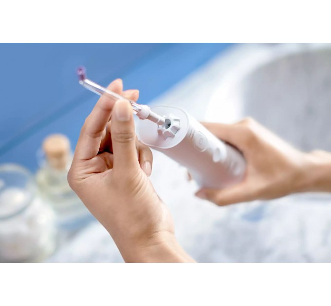 Іригатор Philips портативний Sonicare Cordless Power Flosser 3000, чаша 250 мл, чохол, 2 насадки , білий