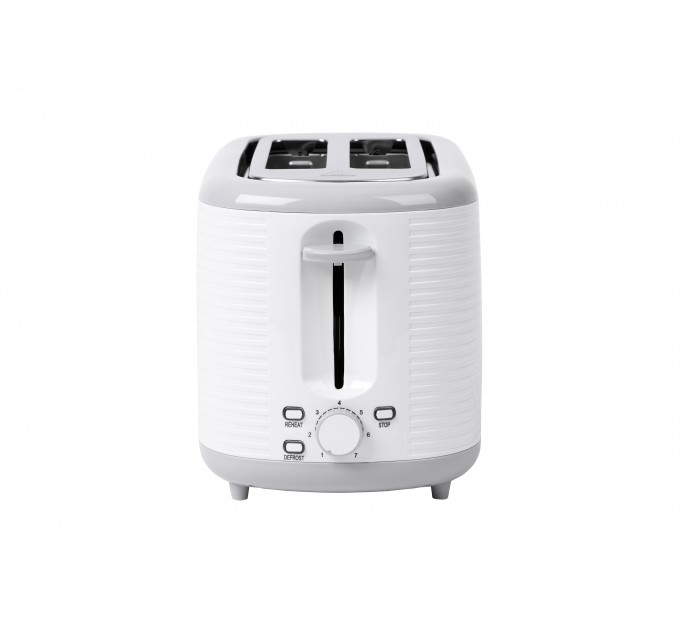 Тостер ARDESTO White stripes T-F17WG 930Вт, пластик, белый+серый