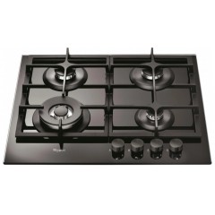 Варочная поверхность Whirlpool газ на стекле, 60см, чугун, конфорка с двойным рядом пламени, черный