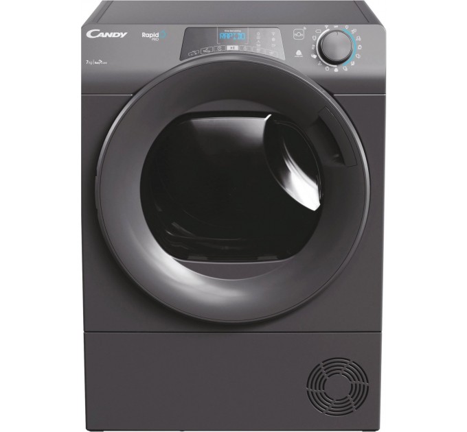 Сушильная машина Candy тепловой насос, 7кг, A+, 48,6см, дисплей, Wi-Fi, серебристый