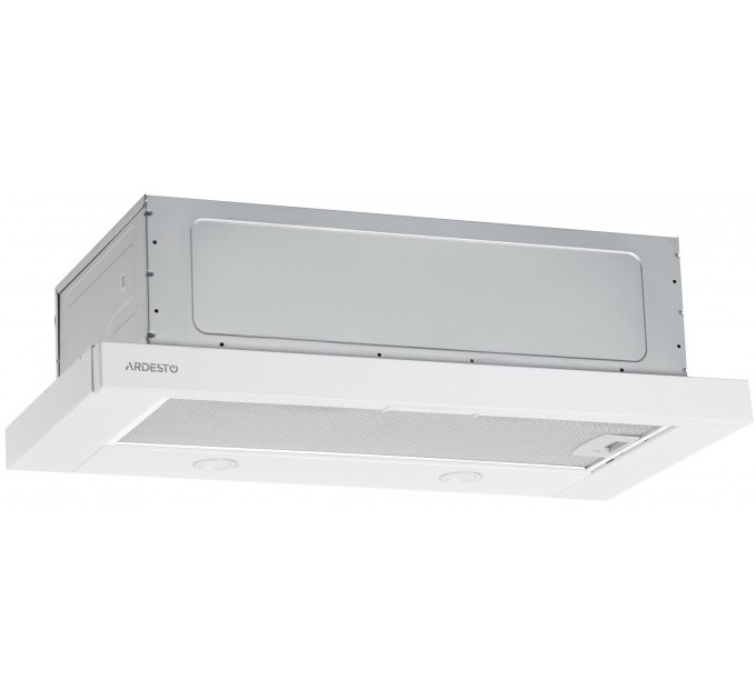 Вытяжка ARDESTO телескопическая, метал, 60см, 450м3ч, метал, 2х1Вт LED, кнопочное, белый