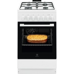 Плита Electrolux комбинированная, 57л, 50x60см, конвекция, белый