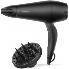 Фен Babyliss, 2000Вт, режимов-2, ионизиция, хол. обдув, 2 насадки, черный