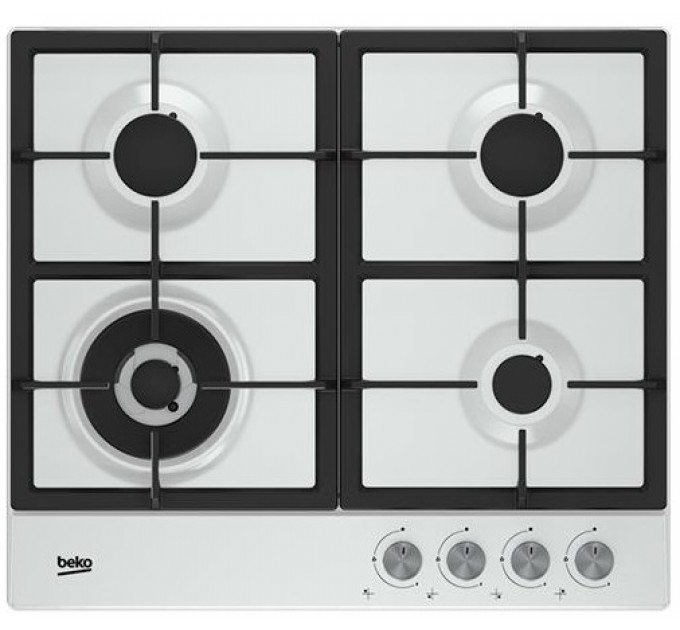Варильна поверхня Beko газова, 60см, чавун, білий