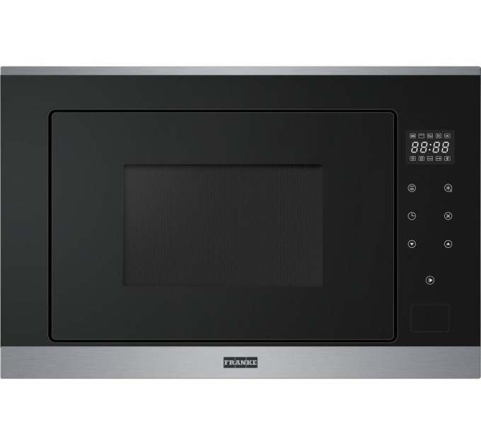 Микроволновая печь Franke встраиваемая, 25л, 900Вт, гриль, дисплей, сенсорн, черное стекло+нерж