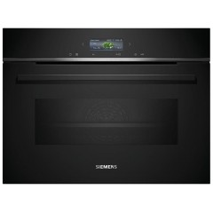 Духова шафа Siemens електрична компактна, 45л, A, дисплей, конвекція, ф-ція мікрохвиль, чорний