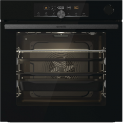 Духова шафа Gorenje електрична, 77л, A+, пара, дисплей, чорний