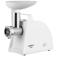 М'ясорубка ARDESTO, 1700Вт, 1.6кг/хв, 2 решітки, насадка для ковбас, кеббе, пластик, білий