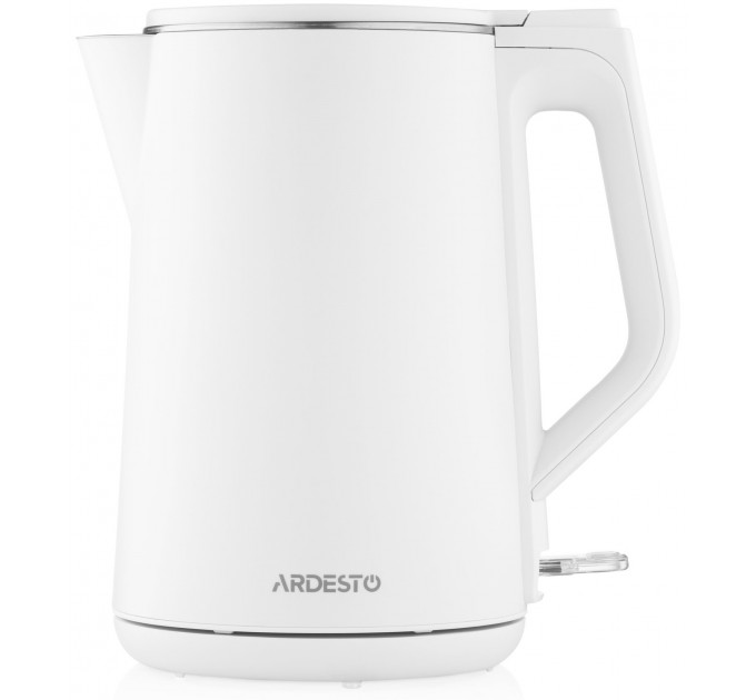 Электрочайник ARDESTO 1.5л, Strix, двойные стенки, глянец, белый